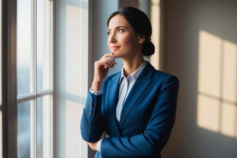 Business woman thinking