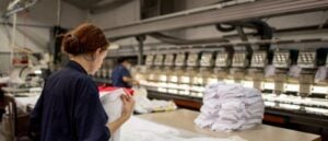 Fashion designer in apparel factory